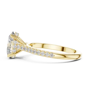 Ethereal Oval Cut Pavé-Set Solitaire Ring - Image 4