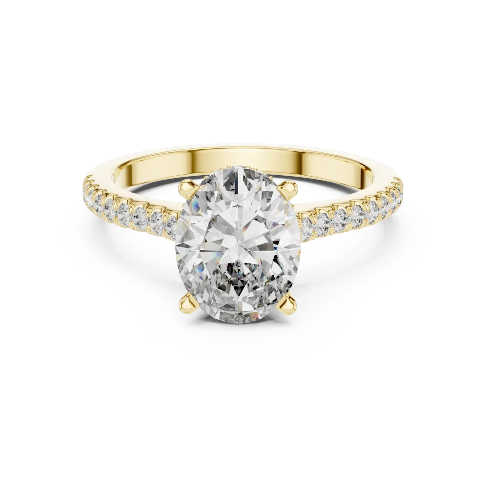 Ethereal Oval Cut Pavé-Set Solitaire Ring - Image 2