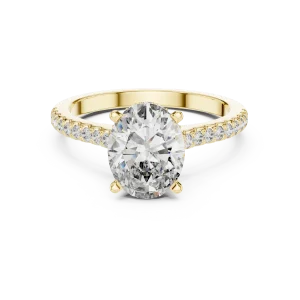 Ethereal Oval Cut Pavé-Set Solitaire Ring - Image 2