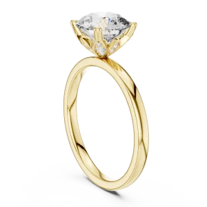 Essence Round Brilliant Solitaire Cathedral Engagement Ring - Image 3