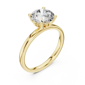 Essence Round Brilliant Solitaire Cathedral Engagement Ring