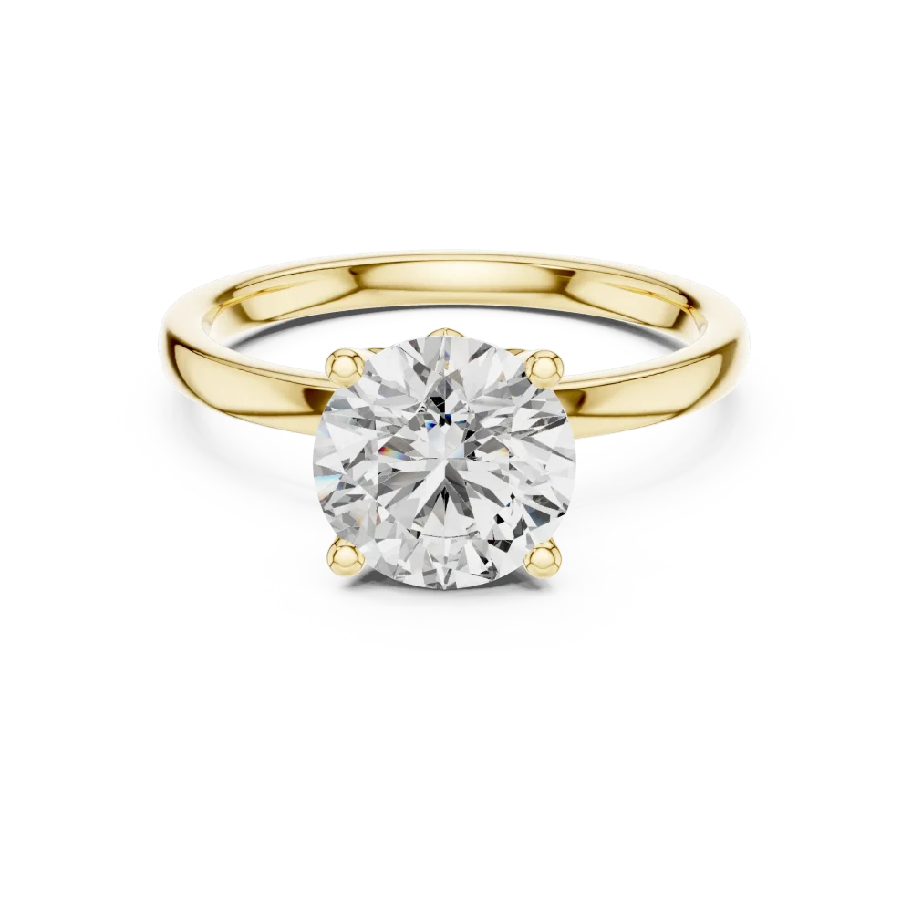 Essence Round Brilliant Solitaire Cathedral Engagement Ring - Image 2