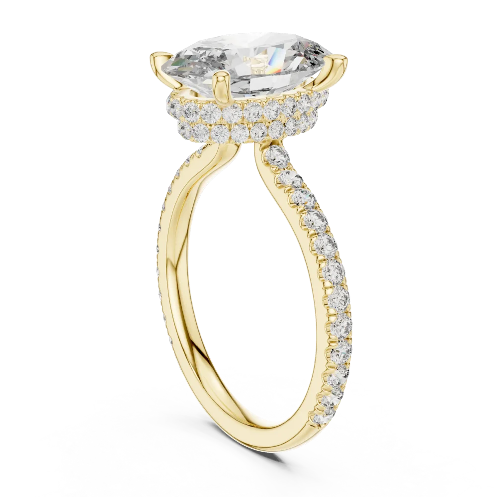 Ethereal Cushion Cut Hidden Halo Solitaire Ring - Image 3