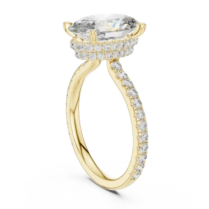 Ethereal Cushion Cut Hidden Halo Solitaire Ring - Image 3