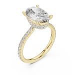Ethereal Cushion Cut Hidden Halo Solitaire Ring