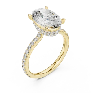 Ethereal Cushion Cut Hidden Halo Solitaire Ring
