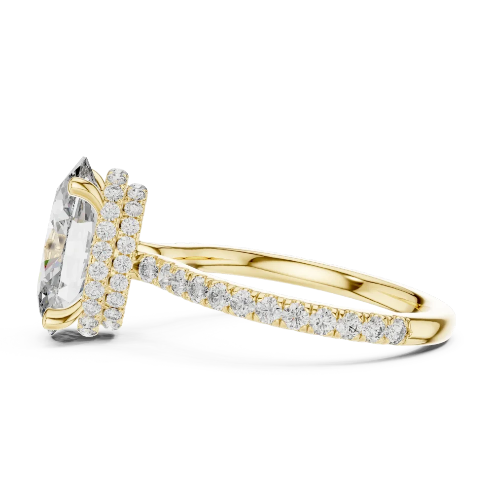 Ethereal Cushion Cut Hidden Halo Solitaire Ring - Image 4