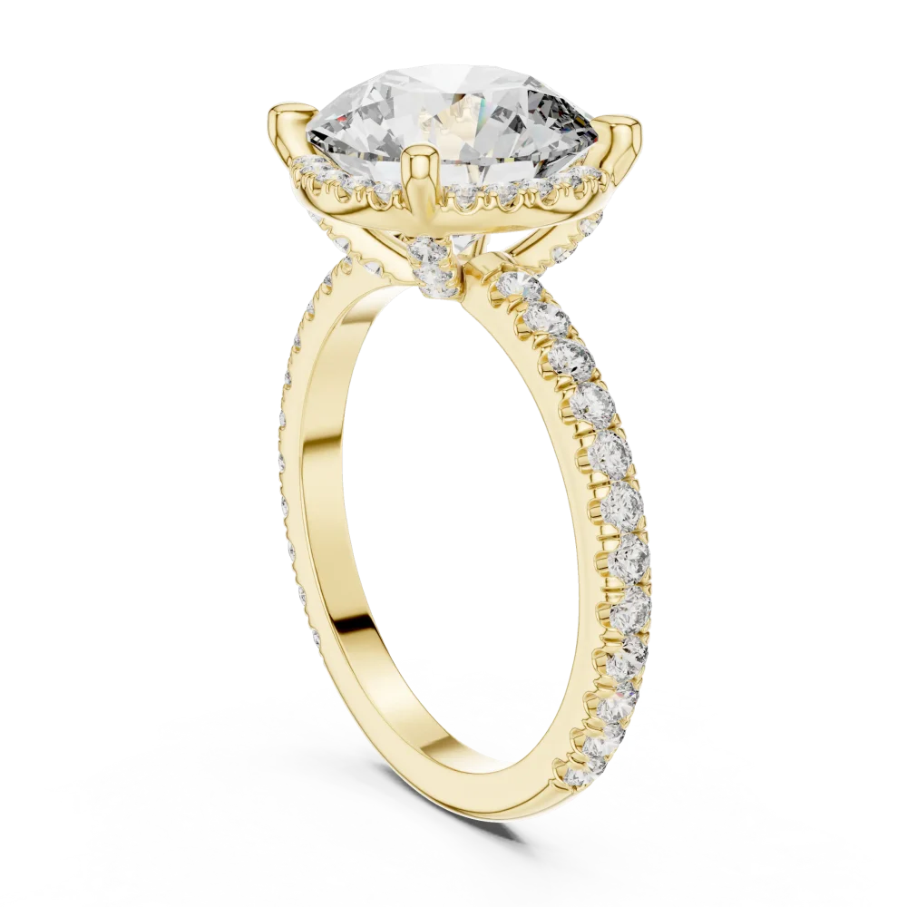 Ethereal Round Brilliant Pavé-Set Solitaire Engagement Ring - Image 3