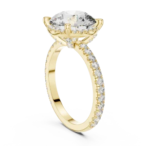 Ethereal Round Brilliant Pavé-Set Solitaire Engagement Ring - Image 3