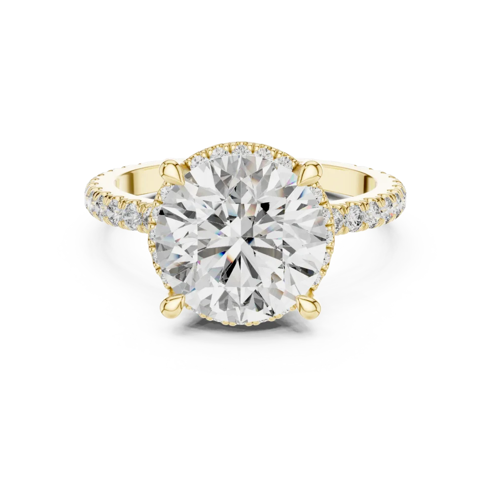 Ethereal Round Brilliant Pavé-Set Solitaire Engagement Ring - Image 2
