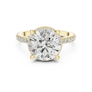 Ethereal Round Brilliant Pavé-Set Solitaire Engagement Ring - Image 2