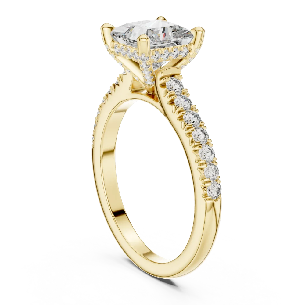 Ethereal Princess Pavé-Set Solitaire Engagement Ring - Image 3