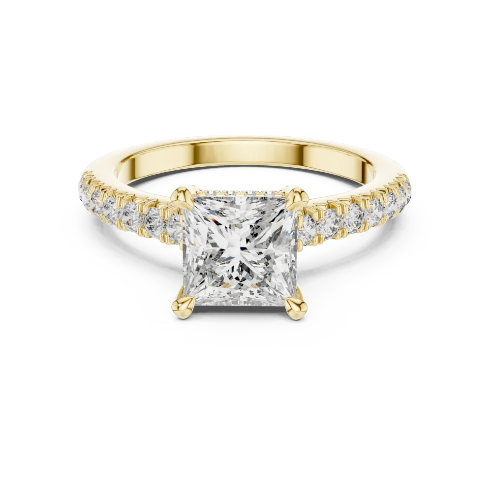 Ethereal Princess Pavé-Set Solitaire Engagement Ring - Image 2