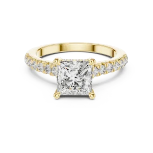 Ethereal Princess Pavé-Set Solitaire Engagement Ring - Image 2