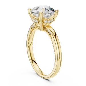 Ethereal Round Brilliant Hidden Halo Solitaire Ring - Image 3