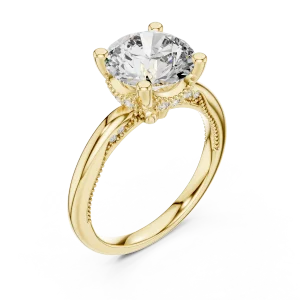 Ethereal Round Brilliant Hidden Halo Solitaire Ring