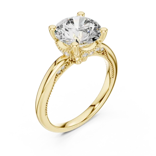 Ethereal Round Brilliant Hidden Halo Solitaire Ring