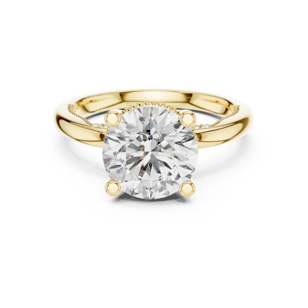 Ethereal Round Brilliant Hidden Halo Solitaire Ring - Image 2