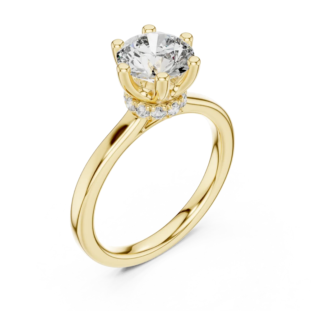 Experience timeless elegance with our Luminary Solitaire Ring, featuring a brilliant-cut DIAMEUR diamond. Shop this modern classic luxury today.