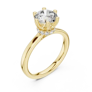 Luminary Round Brilliant Hidden Halo Solitaire Ring