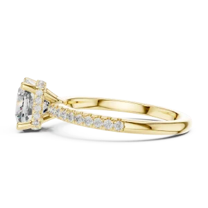 Ethereal Cushion Cut Pavé-Set Hidden Halo Solitaire Ring - Image 4