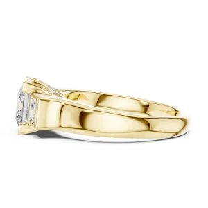 Architectural Princess Cut Three-Stone Statement Ring - Image 4