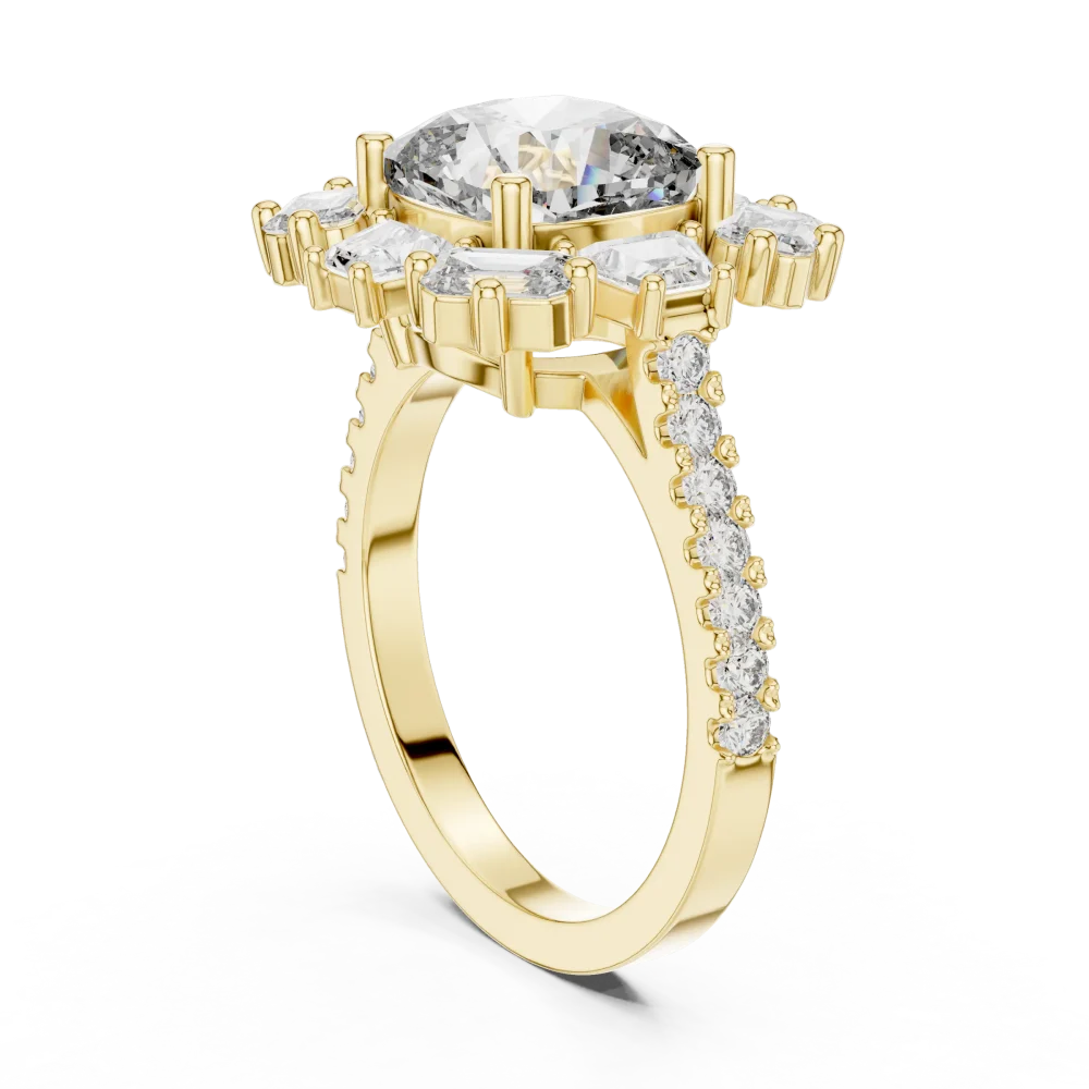 Luminary Cushion Cut Architectural Statement Solitaire Ring - Image 3
