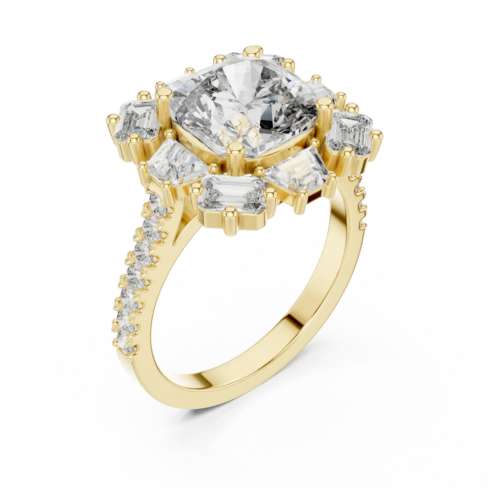 Discover the Luminary Cushion Solitaire Ring, a masterpiece of architectural design and DIAMEUR diamond brilliance. Elevate your collection today.