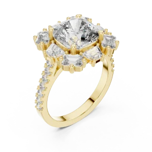 Luminary Cushion Cut Architectural Statement Solitaire Ring