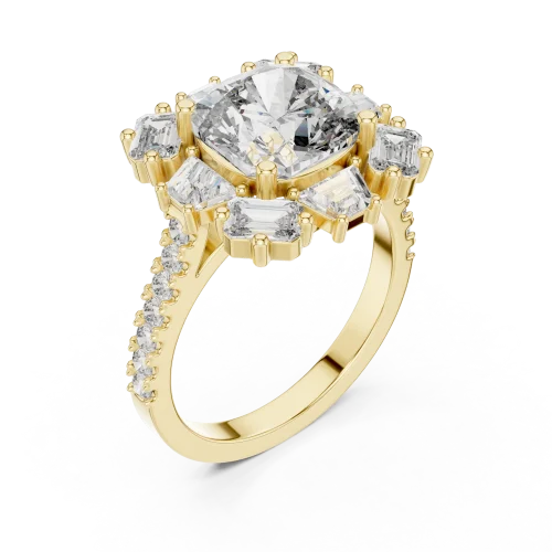 Luminary Cushion Cut Architectural Statement Solitaire Ring