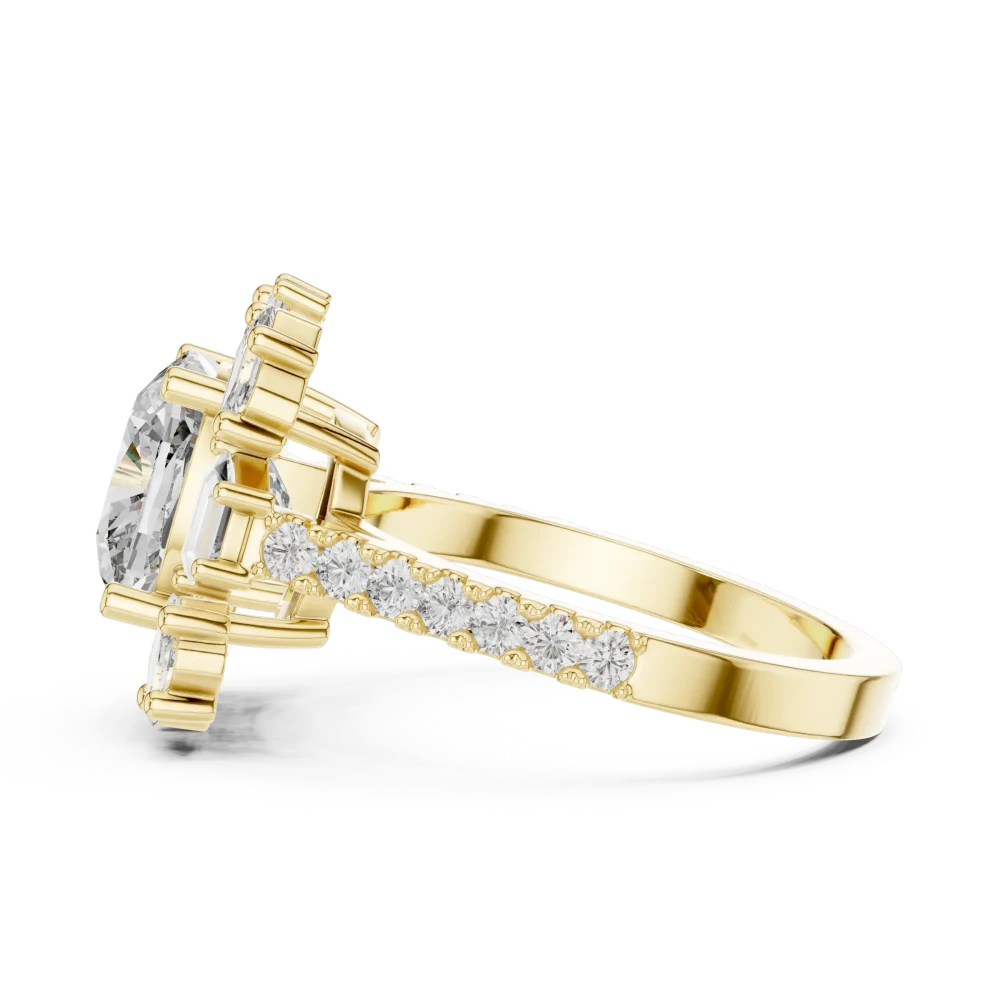 Luminary Cushion Cut Architectural Statement Solitaire Ring - Image 4