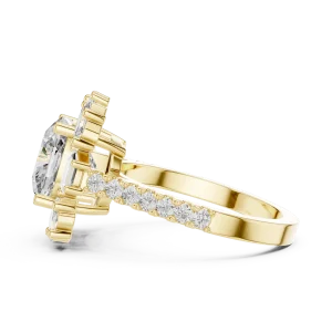 Luminary Cushion Cut Architectural Statement Solitaire Ring - Image 4