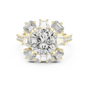 Luminary Cushion Cut Architectural Statement Solitaire Ring - Image 2