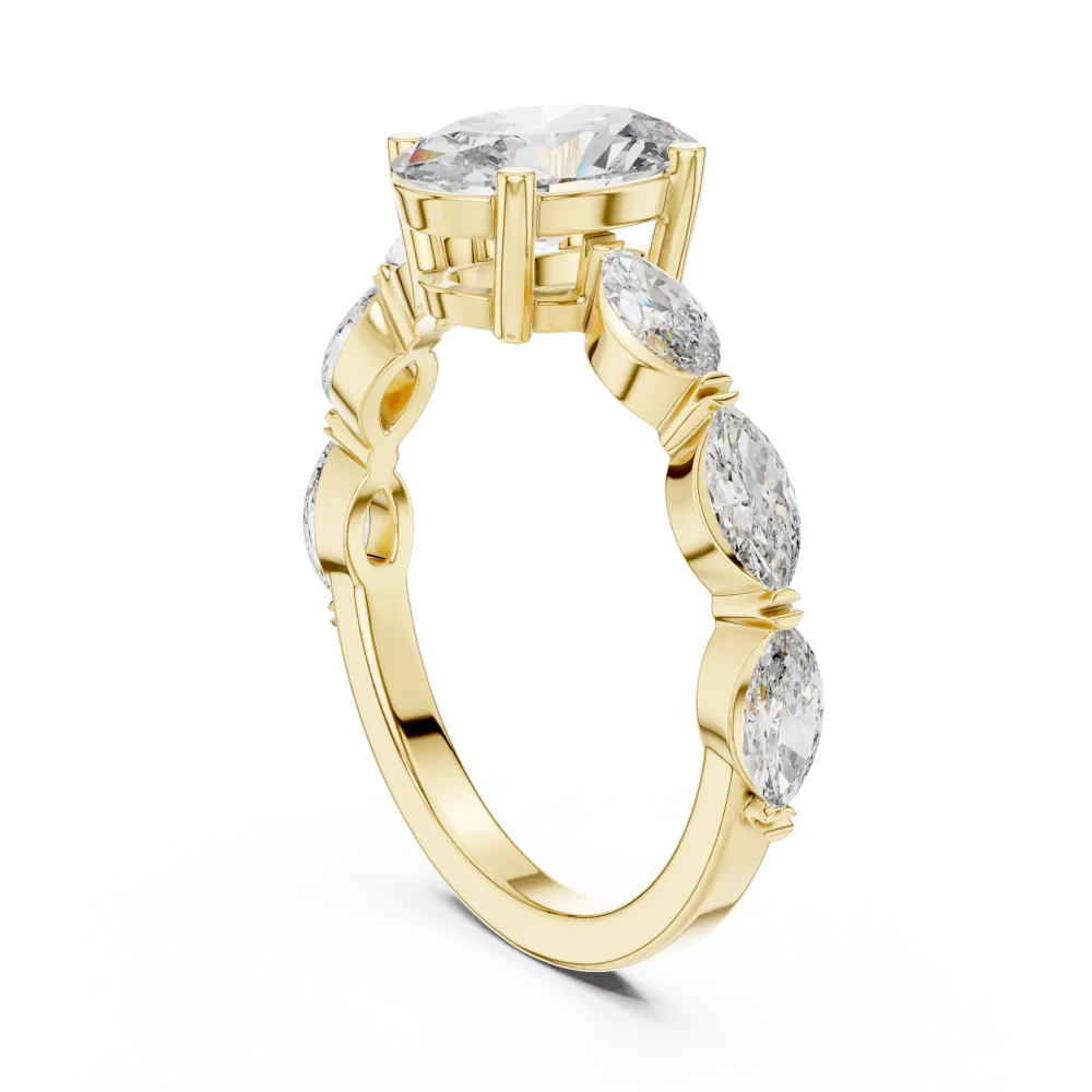 Ethereal Oval and Marquise Silhouette Solitaire Ring - Image 3