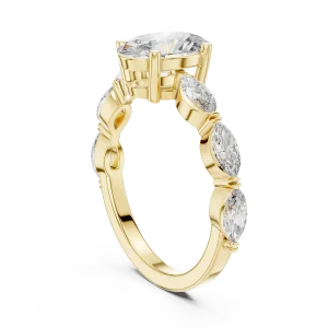 Ethereal Oval and Marquise Silhouette Solitaire Ring - Image 3