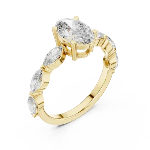 Ethereal Oval and Marquise Silhouette Solitaire Ring