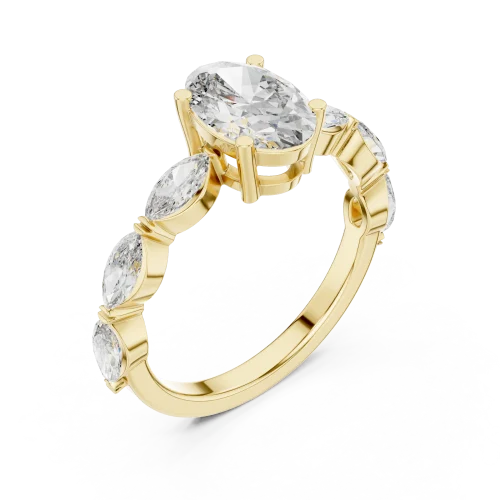Ethereal Oval and Marquise Silhouette Solitaire Ring