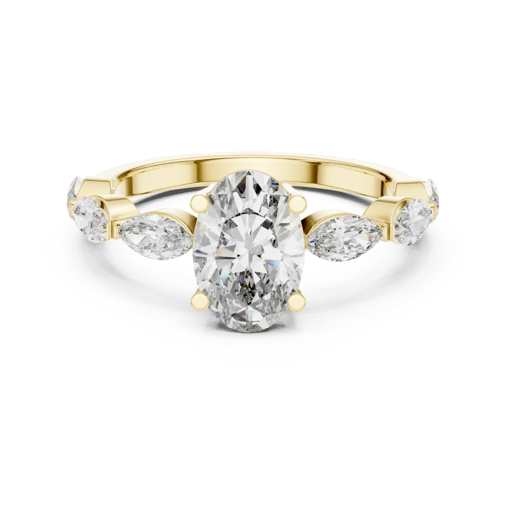 Ethereal Oval and Marquise Silhouette Solitaire Ring - Image 2