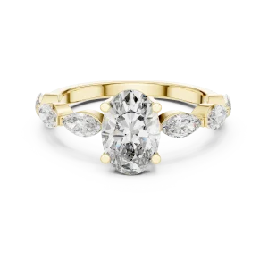 Ethereal Oval and Marquise Silhouette Solitaire Ring - Image 2