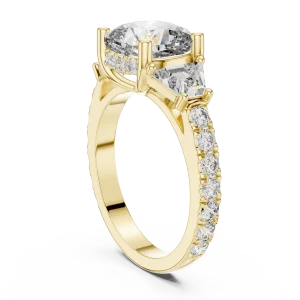 Ethereal Cushion Cut Three Stone Diamond Statement Ring - Image 3