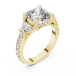 Ethereal Cushion Cut Three Stone Diamond Statement Ring