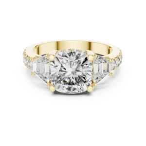 Ethereal Cushion Cut Three Stone Diamond Statement Ring - Image 2