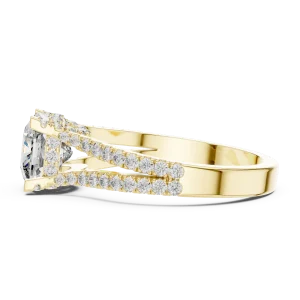 Ethereal Cushion Cut Pavé-Set Split Shank Solitaire Ring - Image 4