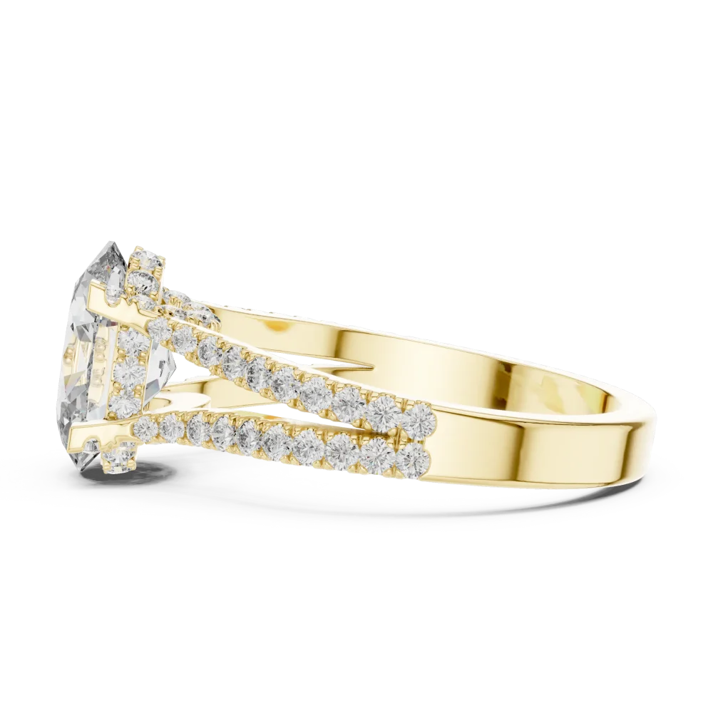 Luminary Oval Cut Split Shank Pavé-Set Solitaire Ring - Image 4