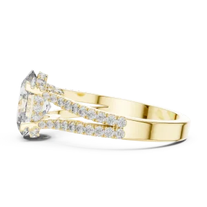 Luminary Oval Cut Split Shank Pavé-Set Solitaire Ring - Image 4