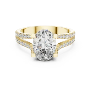 Luminary Oval Cut Split Shank Pavé-Set Solitaire Ring - Image 2
