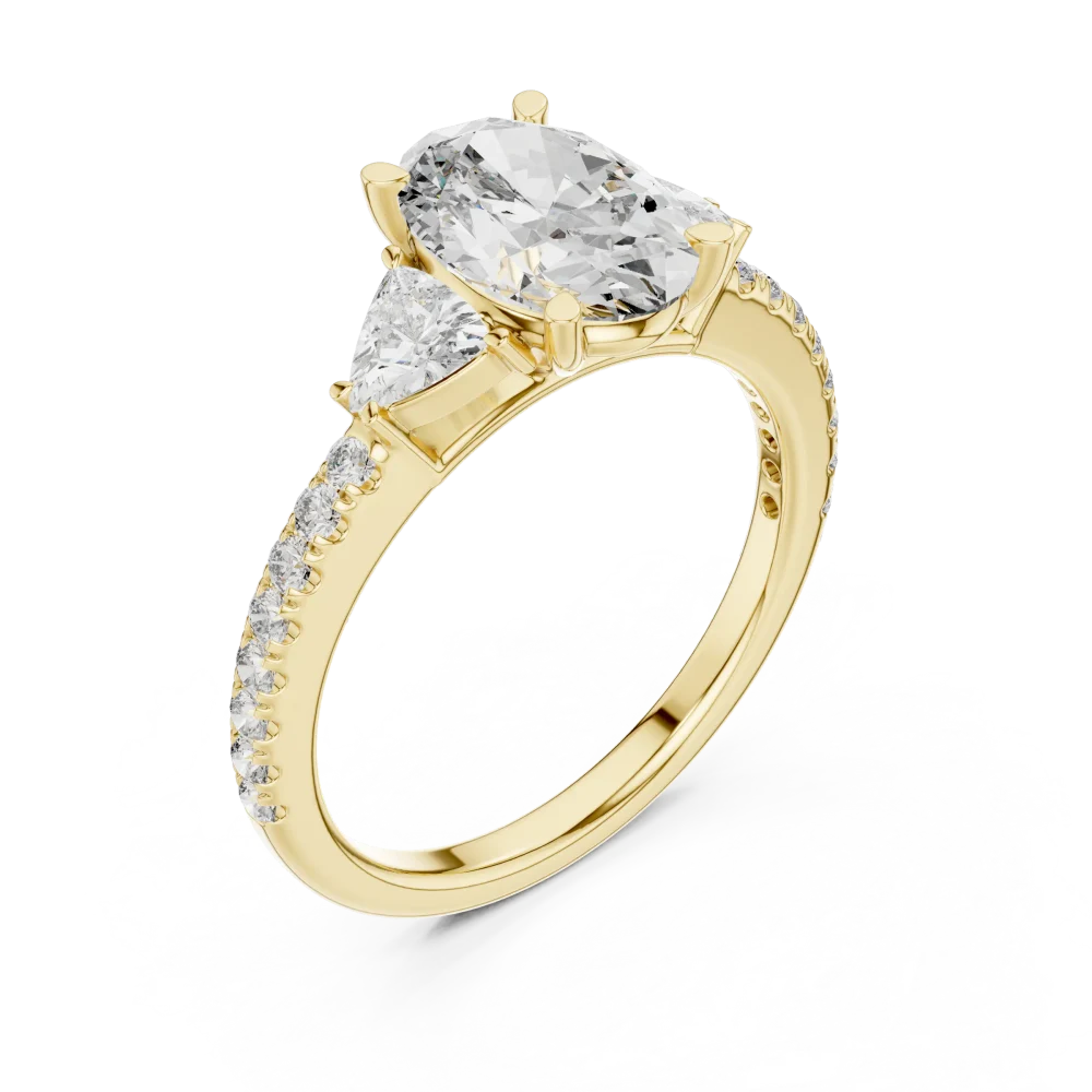 Discover the brilliance of our oval and trillion three-stone ring. Featuring DIAMEUR lab-grown diamonds, this modern classic is a true statement. Shop now.