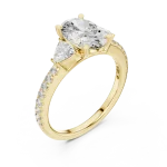 Infinite Radiance Oval and Trillion Three-Stone Solitaire Ring
