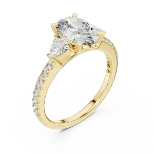 Infinite Radiance Oval and Trillion Three-Stone Solitaire Ring