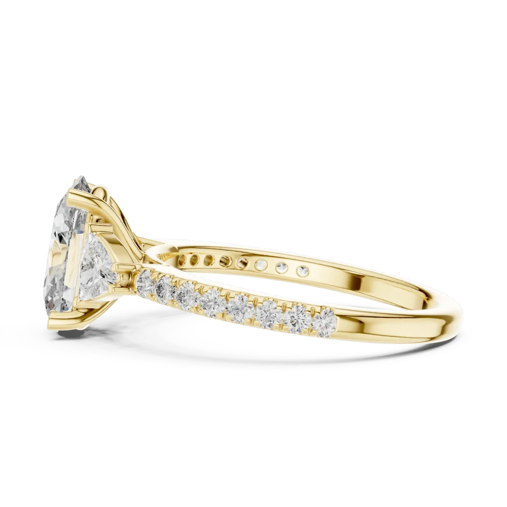Infinite Radiance Oval and Trillion Three-Stone Solitaire Ring - Image 4